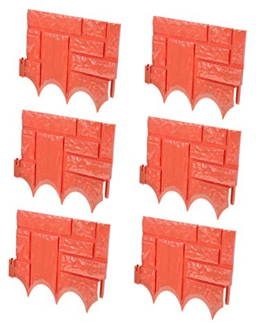 FUNOMOCYA 6-teiliger Gartenzaun Aus Kunststoff Dekorative Begrenzung Für Beete Und Wege Blumenbeet Randelement Blasenfrei Und Abriebfest