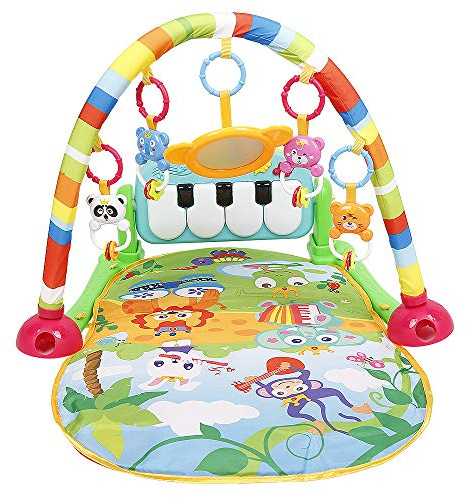 Spielbogen Baby Spieldecke mit Spielbogen Krabbelmatte Krabbeldecke Spielmatte Spielteppich Erlebnismatte Laufgitterfunktion, Kissen, von den Ersten Lebenswochen