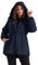 Hanna Nikole Damen Große Größe Wasserdicht Zweiwege Reißverschluss Regenjacke Regenmantel mit Kapuze Warm Fleece Outdoorjacke Versteckt Kordelzug Elastische Taille Windbreaker Dark Blue 46
