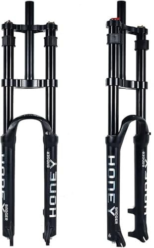 KLYso Manual Quick Release MTB DH Air Forks Travel 160mm Mountain Bike Suspension Fork Disc Brake Straight 28.6mm(Black,26 inch)