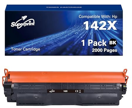 Superprint 142X Tonerkartusche (Mit Chip) Schwarz Kompatibel für HP 142X W1420X 142A W1420A Toner für HP Laserjet M110w MFP M140w Drucker (Groß)