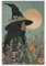 Witch And Blooms Under The Full Moon Ätherische Hexen, Magische Schöne Zauberhafte Hexe, Mystisch Bunt Schwarz Afrikanische Weibliche Kunst Poster Leinwand Poster Schlafzimmer Dekor Landschaft Büro