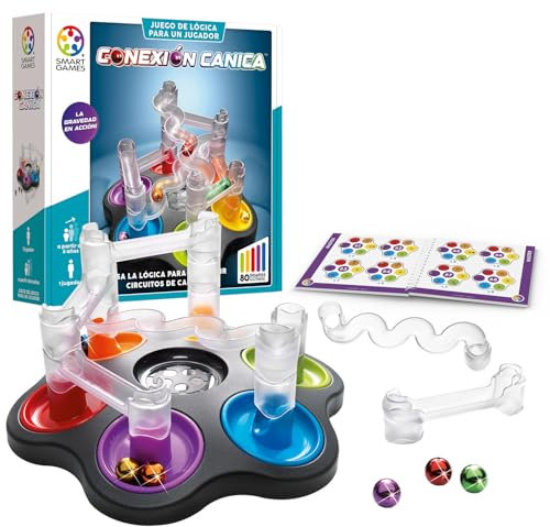 SmartGames - Connexion Bille | Puzzle Enfants Et Puzzles Adulte avec 80 Défis Et 6 Billes | Jeux Enfants 8 Ans Ou Plus | Jeux Éducatifs en Solitaire