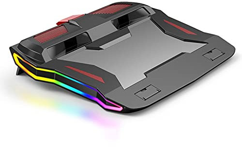 RAPERTI BBCBBZ RGB Gaming Laptop Cooler Support Pour Ordinateur Portable Réglable 3000 Tr/Min Puissant Coussin De Refroidissement À Circulation D'air Pour Ordinateur Portable 12-17 Pouces