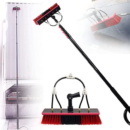 Kit telescopico per la pulizia con spazzola ad acqua da 7,2 m, asta di estensione per camion, finestre, fotovoltaico e pannelli solari