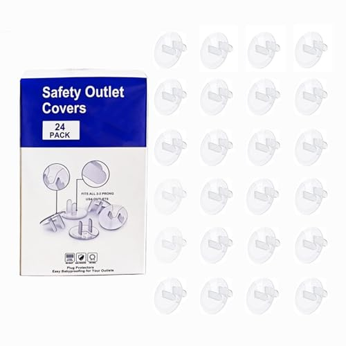 WENPENG Clear Outlet Covers Baby Proofing Plug Covers (24 Pack)