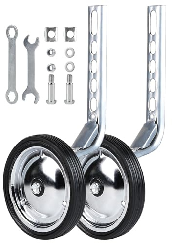 SWAWIS Stützräder für Kinderfahrrad Stützräder für Fahrrad Kind Hilfsräder für Kinder Bike Training Räder für 12 14 16 18 20 Zoll Kinder Universal, Silber