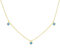 NHYHEHMR Fine Metal 3mm Quadrattürquoise Stone Drop Charme Halskette für Frauen Mode zierlich Schmuck