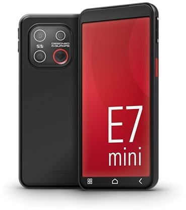 emporiaSMART.7mini Senioren-Smartphone ohne Vertrag, Android 15 Handy mit Notruftaste, 5,45 Touchdisplay, NFC, Fingerabdrucksensor, Hörgerätekompatibel, Kompakt & Leistungsstark, Schwarz