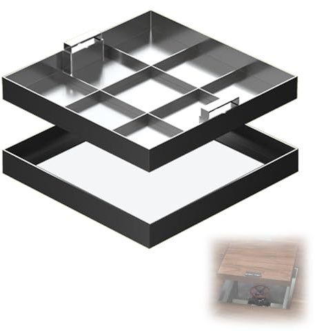 Chiusino Quadrato in Acciaio Inox 304, Pozzetto Giardino da Incasso con Base e Maniglia, Coperchio Pozzetto Invisibile per Pavimentazione di Vialetti e Cortili(30x30x5cm/12x12x2in)