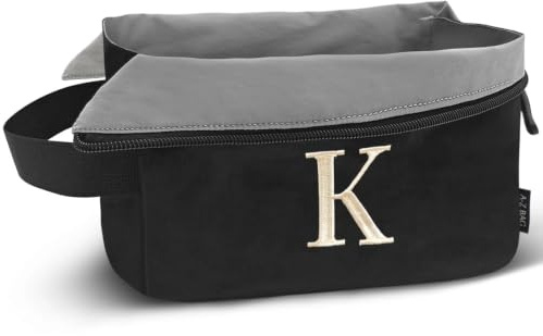 A-Z BAG Kulturbeutel Damen Leicht mit Buchstabe - Reise Waschtasche, K | Personalisierte Waschtasche mit Buchstabe, Leicht und Wasserfest für Koffer und Urlaub, Kulturbeutel Herren und Damen