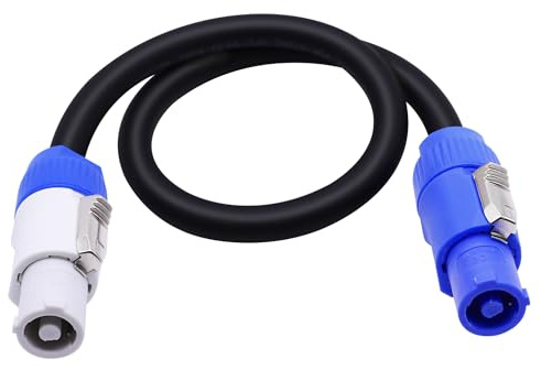 Xilaghy PowerCon Cable AC 12 AWG Power Cable 19.6in PowerCon Input to PowerCon Output 3 Pin Extension Speakon Cable for LED Screen Beam Moving Head Light, Stage Lighting Fixture,0.5M