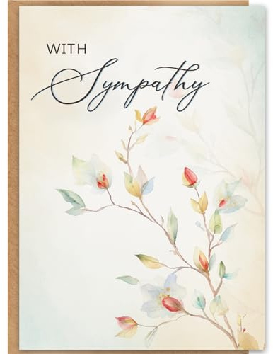 Bestmelo Sympathy Card with Premium Envelope, 8x5.3 Inches, Double-Sided