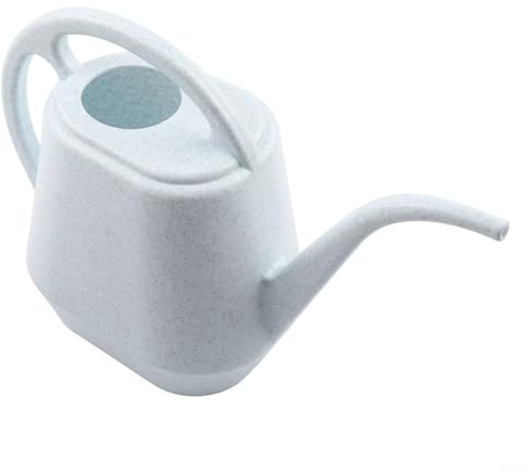 Honseadek Regadera de plástico para jardín, 2 l, boquilla de gran capacidad, para fácil transporte, herramienta de riego móvil para plantas de jardín, parches de verduras, interior largo (gris)