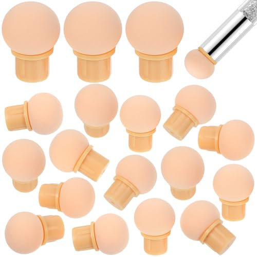 Testine Spugna Sostitutive per Penna Nail Art Ombré, 30 Pezzi | Spugna e Plastica, Forma Tonda, per Manicure Mobile e Corsi, Ricambi Puliti per Unghie Acriliche