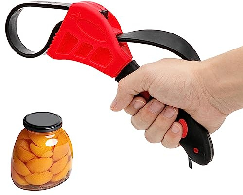 Jar Opener, Multi-Purpose Rubber Wrench, Adjustable Bottle Opener Tool for Weak Hands, Plumbers, Mechanic, Jar Opener Elderly(Color:red)