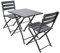 Trueshopping Solback Garden Bistro Set for 2 Piece Outdoor Furniture, Folding Table and Chairs Set with Durable HDPE Surface & Metal Frame - Patio Furniture for Balcony or Conservatory, Graphite Grey