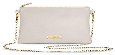KATIE LOXTON Freya Golden Chain Damen Clutch-Handtasche aus veganem Leder, grau - warm grey