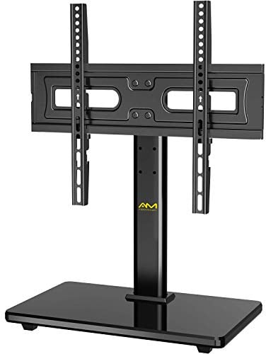 TV Ständer Schwenkbarer, Universal TV Standfuss für 32-60 Zoll LED LCD Flach & Curved Fernseher bis zu 40kg, Höhenverstellbarer TV Stand Max.VESA 400x400mm