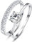 Yaresul Silber Ringe 925 Frauen Set 0,9 ct Rundschliff Cubic Zirkonia Solitär Ring Set Verlobungsring Damen Silber Stapelbar Hochzeit Ringe Set für Frauen Größe 52(16.6)