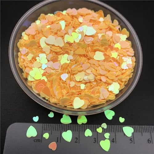 mm 4 mm 6 mm Mix Herz PVC lose Pailletten Glitter Pailletten für Nail Art Maniküre, Hochzeitskonfetti, Ornament/Bastelzubehör-AB Gelb, 20 g 346 mm Mix