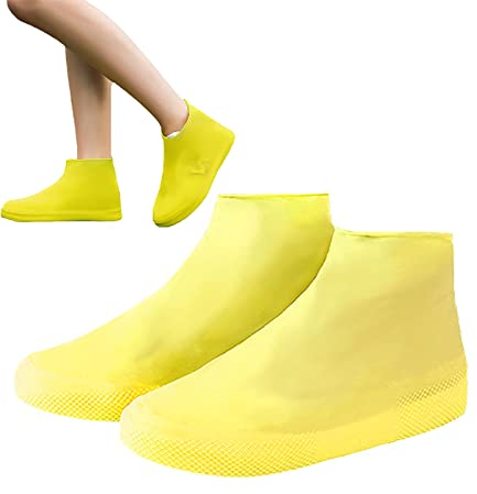 SHULLIN 1Paare Wiederverwendbare rutschfeste Überschuhe Wasserdicht Schuhüberzieher Silikon Regenüberschuhe Silikon Überziehschuhe Regen Schuhüberzieher Schuhüberzüge Für Regen Schneetag(M)