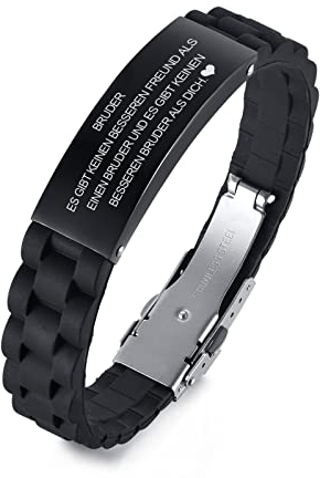 FLHEART Armband Herren Inspirierende Geschenke - Silikon Armbänder Gravur Inspirierende Nachricht An Meinen Bruder Besten Freund Für Geburtstag Weihnachten Freundschaft Graduierung Geschenke