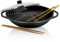 KRÜGER Aluguss-Wok Leipzig mit Glasdeckel und Zubehör 36 cm - Wokpfanne mit Antihaft Versiegelung - perfekt für die Zubereitung von Gemüse-, Nudel- und Reispfannen