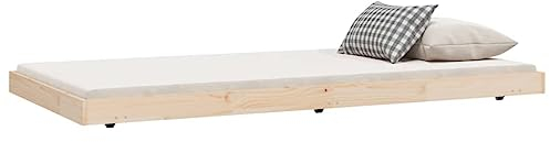 vidaXL Massivholzbett Einzelbett Bettgestell Bett Holzbett Bettrahmen Lattenrost Schlafzimmerbett Schlafzimmermöbel 80x200cm Kiefer