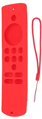 Marhynchus Silikon-Fernbedienung Abdeckung Schutz für Fire TV Stick Lite, Weich Wasserdicht stoß Feste Schutzhülle mit Lanyard (Rot)