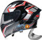 Anti-Fog Bluetooth Modular Motorcycle Helmet, DOT/ECE Certified Full Face Flip Up Helmet with Double Visor and Ventilation Port, Built-In Dual Speaker and Microphone C,S(55-56CM)