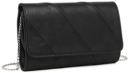 Miss Lulu Clutches Damen Abendtasche, Schulter Crossbody Bag mit Großer Kapazität, PU Leder, 2 Magnetverschlüsse-Reißverschluss, Elegant für Party, Hochzeit, Bankett, Abschlussball