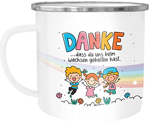 SpecialMe® Emaille-Tasse Becher Emaille personalisierte Geschenke emaille-weiß-silber standard