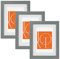 WOLTU Bilderrahmen 30x40 cm, Fotorahmen zum vertikalen oder horizontalen Aufhängen, Holzrahmen mit Passepartout, Set of 3 Posterrahmen Collage Wanddeko, Grau