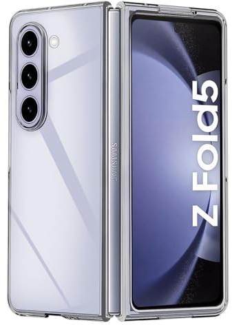 Wonsoso Cover Compatibile con Samsung Galaxy Z Fold 5 Custodia, Anti Ingiallimento, Anti Graffio, Antiurto Rigida PC Slim Fit Crystal Clear Case per Samsung Galaxy Z Fold 5 - Trasparente