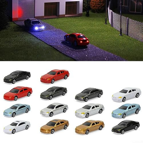 Lot de 20 maquettes de voiture à l'échelle N avec éclairage de chemin de fer
