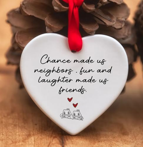 Changtai Herzform Porzellan Anhänger, 5x6cm Weihnachten Deko Anhänger Weihnachtsdekoration Auto Spiegelanhänger Weihnachtsdeko Geschenke Weihnachtsbaumschmuck Zimmer Ornamente Weihnachtliche