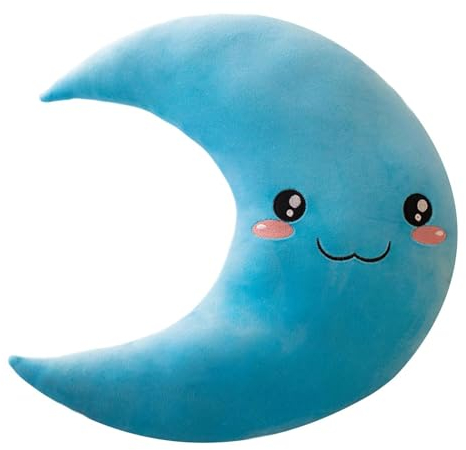 Rurunklee Cuscino luna – 35 cm cuscino luna per bambini – Cuscino per la cameretta dei bambini – perfetto per il sonno di mezzogiorno – cuscino mezzaluna – portate freschezza e cambiate vostro