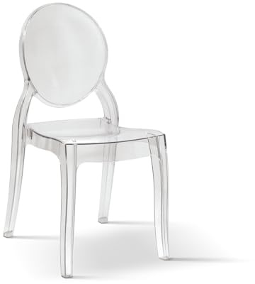 PAZZO DESIGN Transparenter Laura Stuhl, 4er Set Stühle, Stühle Aus Polypropylen, Küchenstuhl, Esszimmerstuhl - id_695