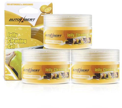 AUTOXBERT 3Pcs Car Cleaning Gel Universal Detailing Dust Car Cleaner Putty Lemon Fragrance for Car Vents PC Laptops Cameras Keyboard Phone