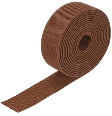 M METERXITY Elastic Bands for Sewing, 1 2 Yards Roll of High Elasticity Knit Elastic Spool, Elastic for Sewing Waistband/Wigs/Pants/Crafts DIY Stretchy Ribbon [Brown]