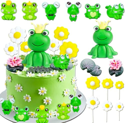 Frosch Prinz Thema Kuchen Topper, Daisy Kuchen Topper, Lotus Blatt Lotus Blume Set, Kindergeburtstag, Mädchen Geburtstag Geschenk