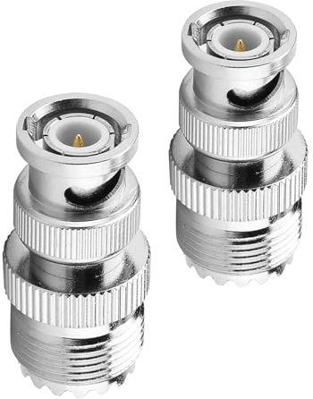 GYZOUKA 2PCS Messing RF Koaxial Adapter BNC Stecker auf UHF SO239 Weibliche Jack Stecker für Radio Scanner und Antenne Kabel