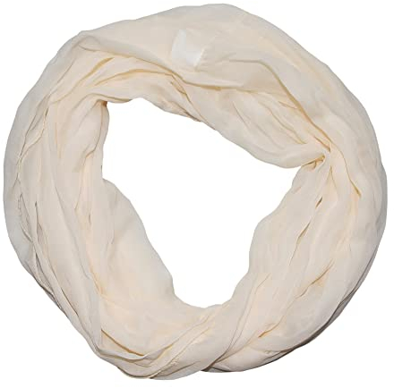 ACC Damen Seide Loop Schal leicht unifarben (beige)