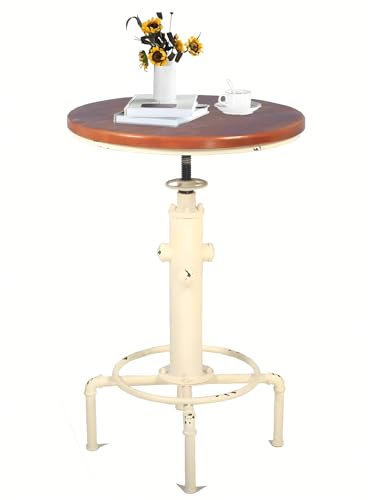 Amerikanischer Antik Industrie Massivholz Wasserpfeife Design Cafe Kaffee Industrie Bar Tisch (Antik Weiß)