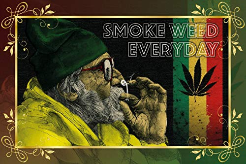 Schatzmix Smoke Weed Everyday Cannabis Marijuana Metallschild Wanddeko 20x30 cm tin Sign Blechschild, Blech, Mehrfarbig