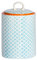 Nicola Spring Patterned Kitchen Canister - 15.5cm - Blue Porcelain Hand Printed Kitchen Storage Jar Airtight Biscuit Barrel for Biscuits, Oats, Tea, Coffee