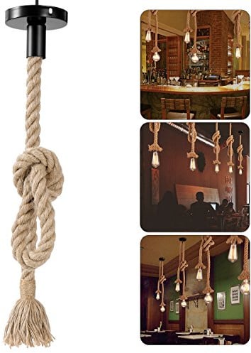 LEDMOMO Lámpara de cuerda de, colgante colgante de época Lámpara de techo Lámpara de estilo industrial de estilo rural Restaurante Bar Cafetería Iluminación (bombillas no incluidas) 1M