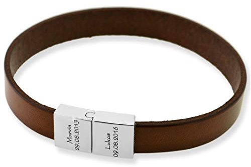 Namensarmband Leder Herren Lederarmband Koordinaten oder Spruch Armband mit Gravur Männer Herrenschmuck Gravur Männerschmuck | HANDMADE IN GERMANY