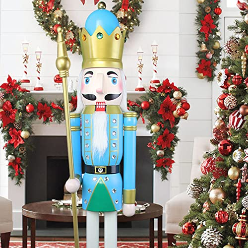 CDL 120 cm géant 4 Pieds Bleu Neuf Décoration de Noël en Bois Casse-Noisette Roi K17